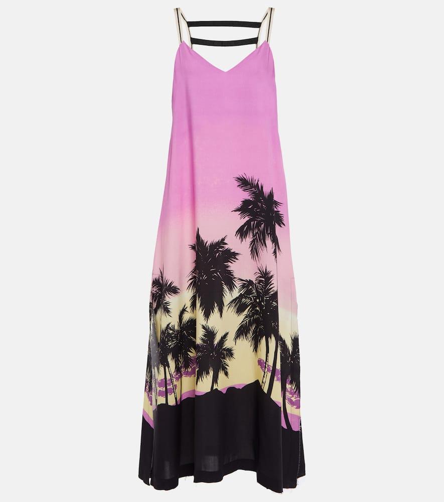 palm angels printed midi dress