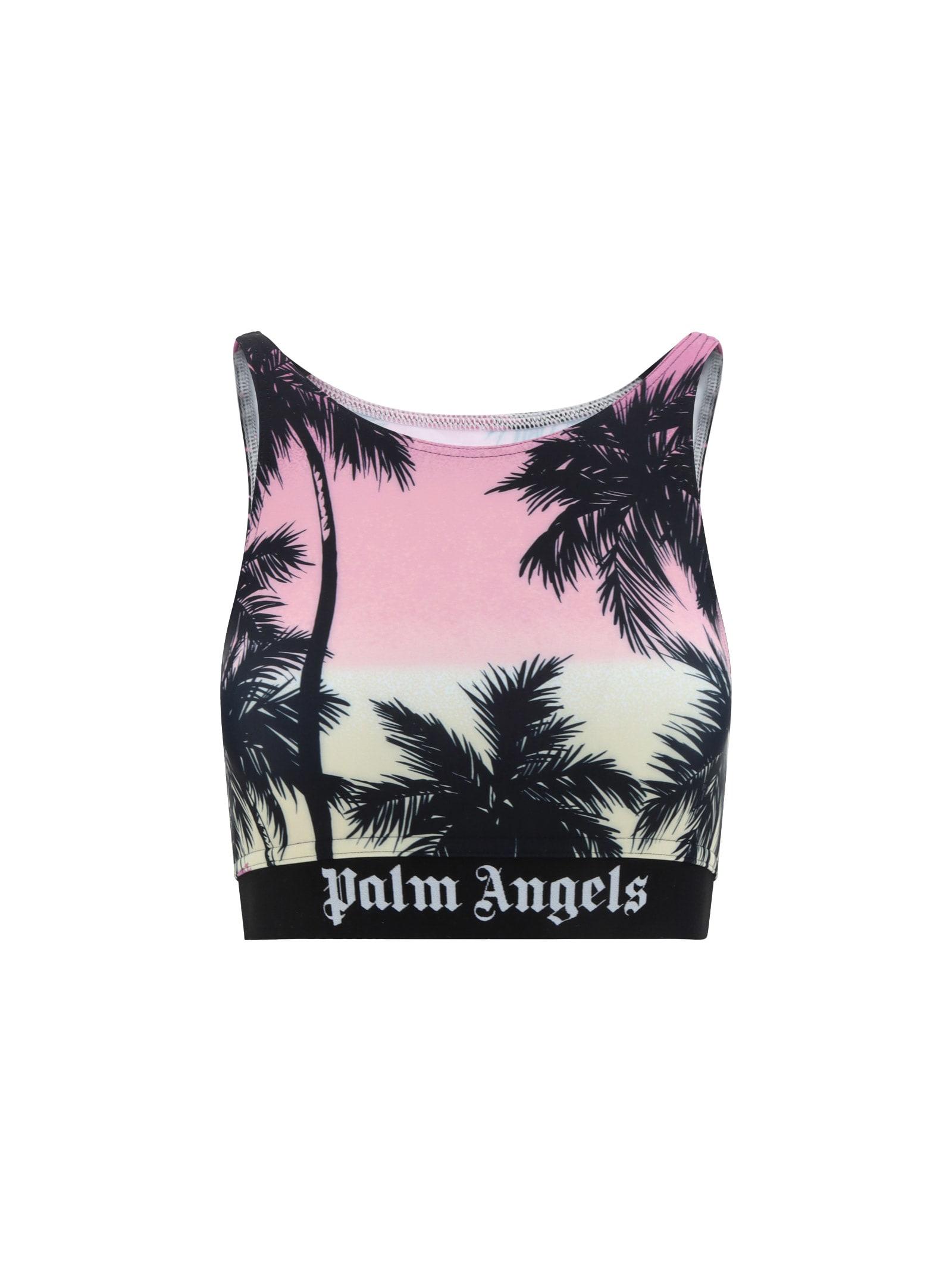 palm angels sunset palm sport crop top