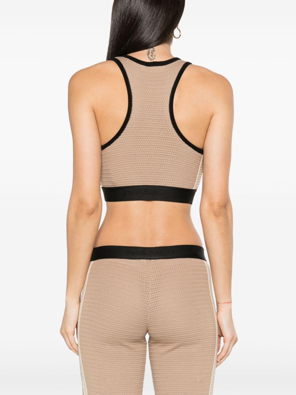 palm angels top beige cotton - women