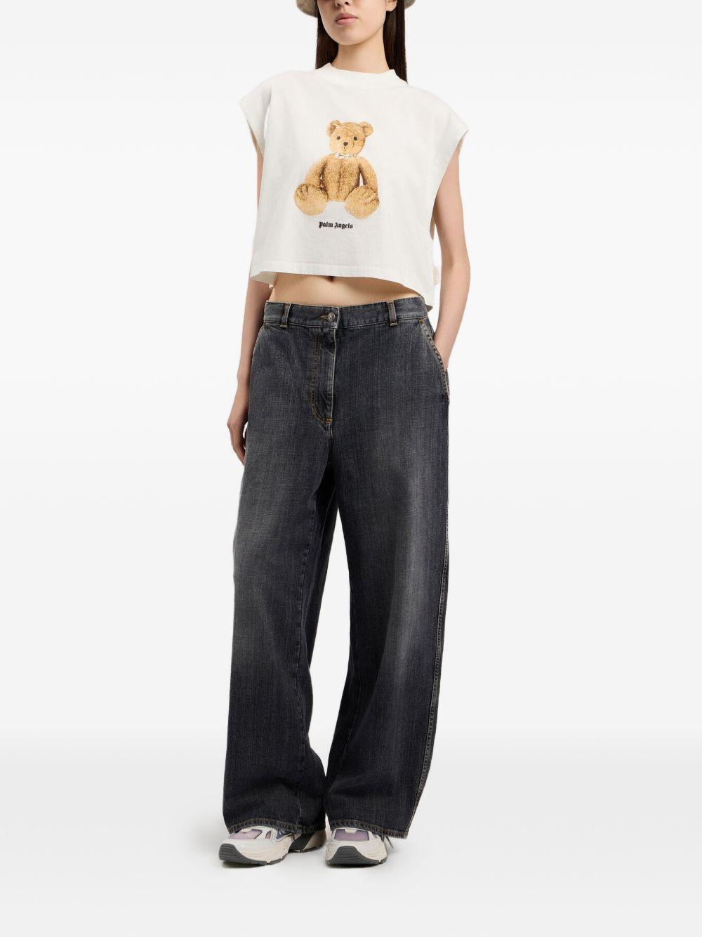 palm angels top off white brown - women