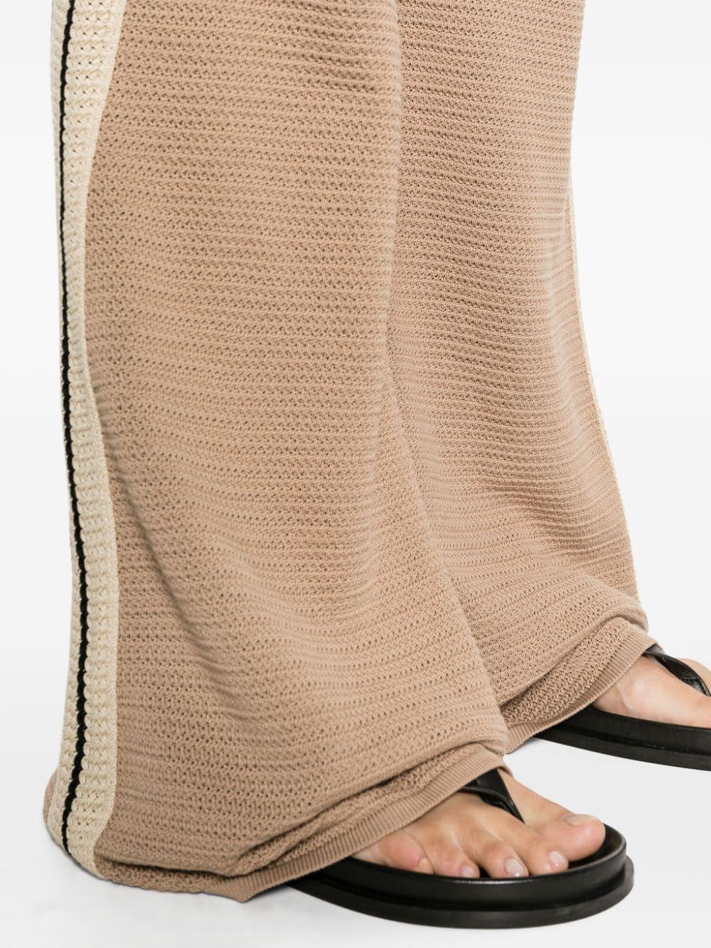 palm angels trousers beige cotton - women