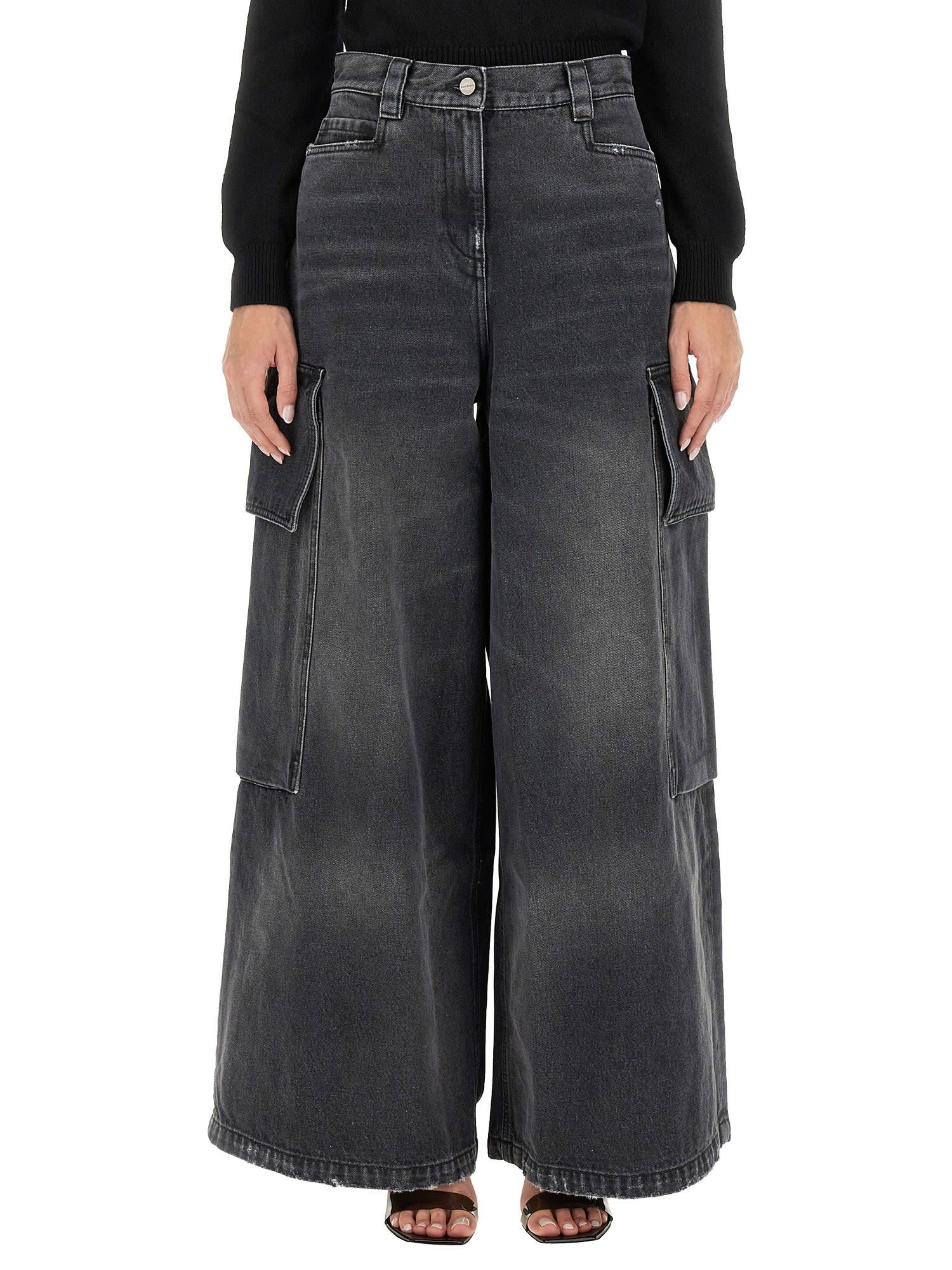 palm angels wide parachute jeans