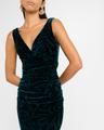 palm leaf velvet sleeveless gown