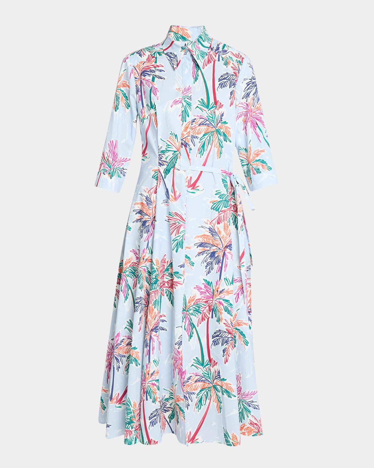palm springs poplin midi shirtdress
