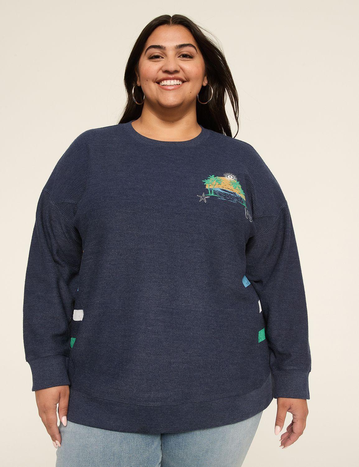 palm trees graphic sweatshirt