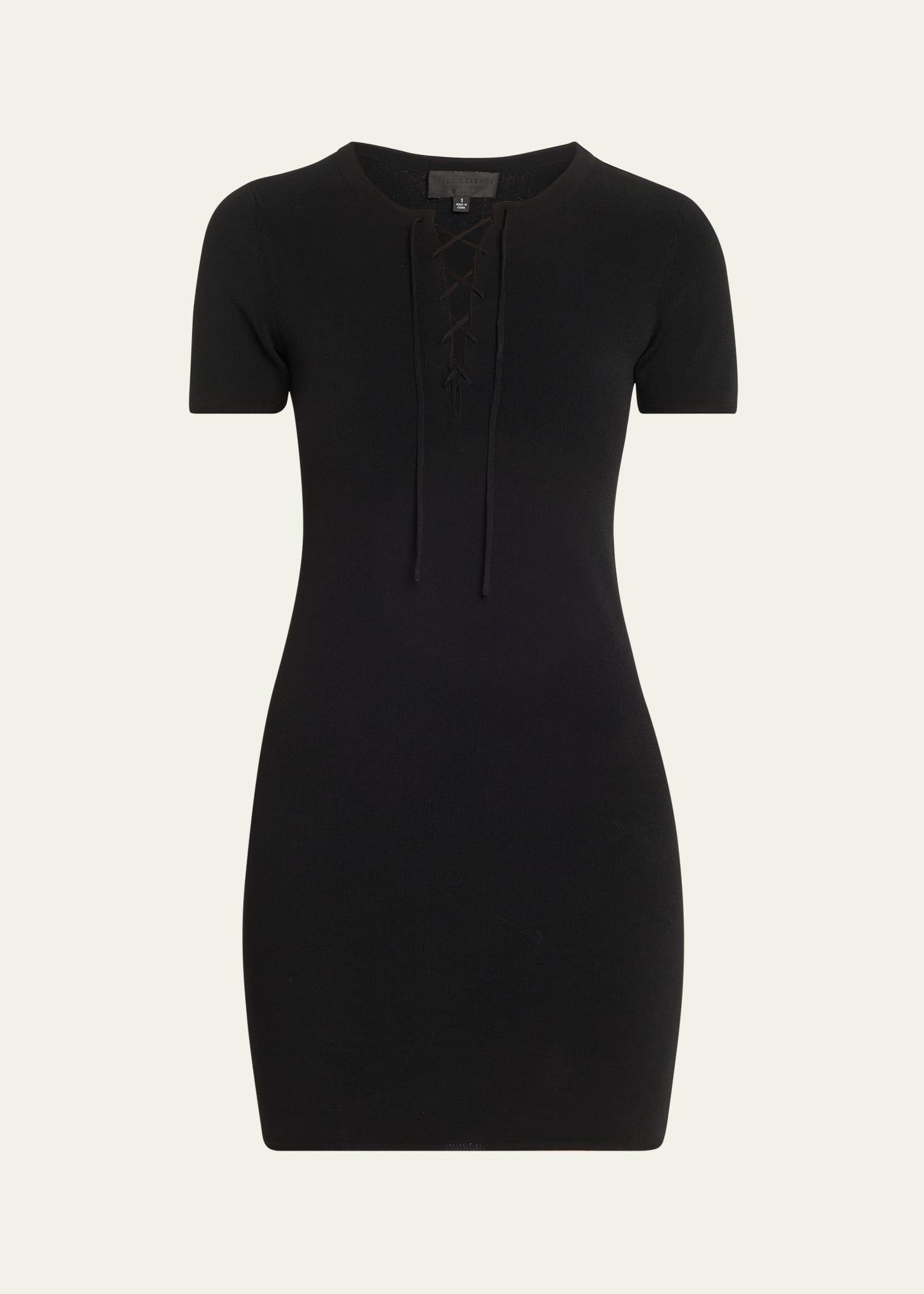 palma laced short-sleeve mini sweater dress