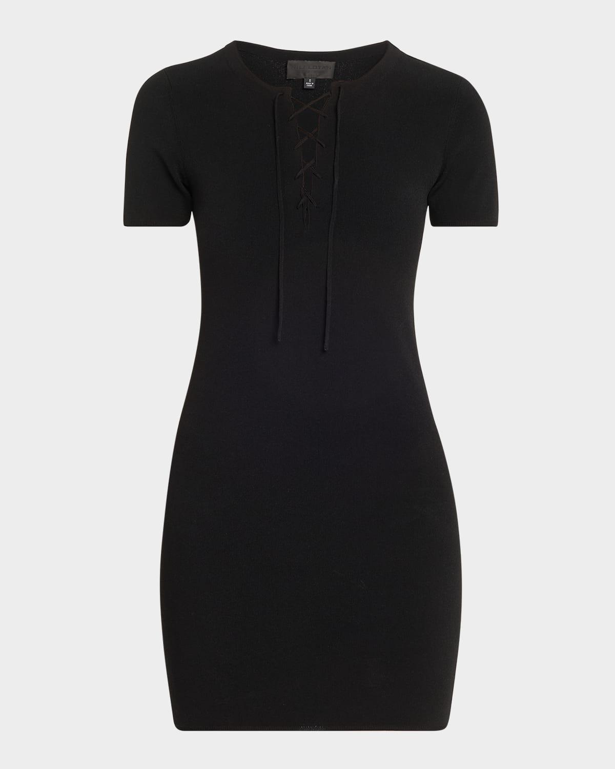 palma laced short-sleeve mini sweater dress