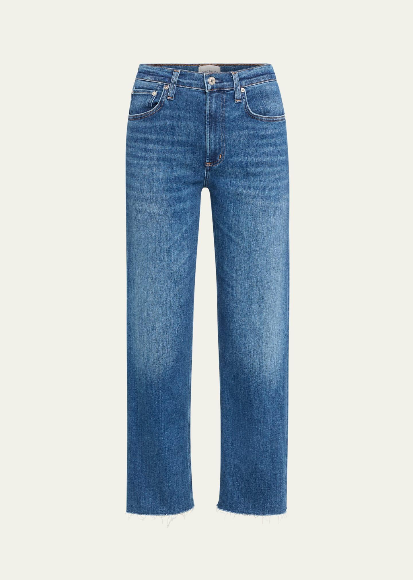 palma straight raw hem jeans