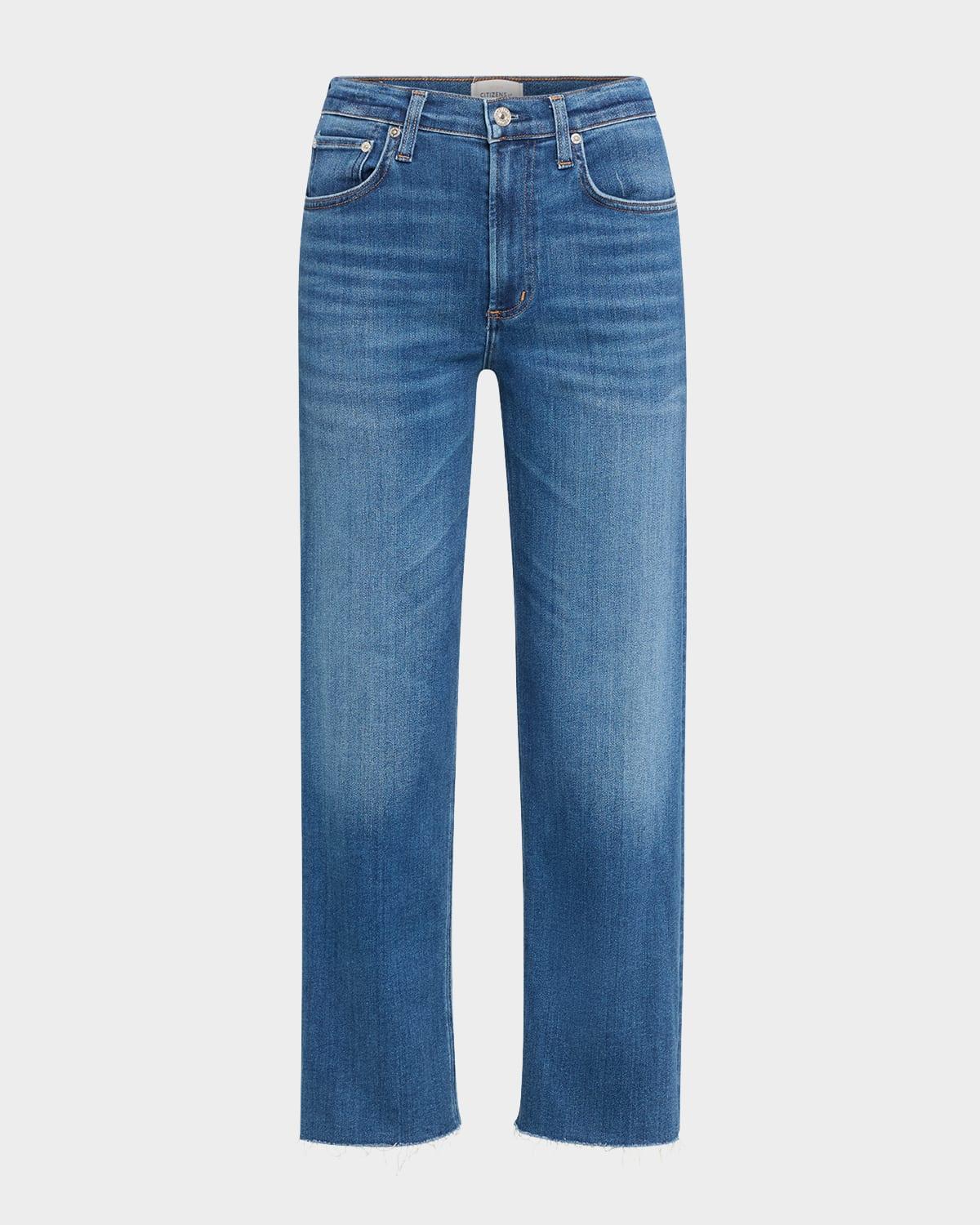 palma straight raw hem jeans