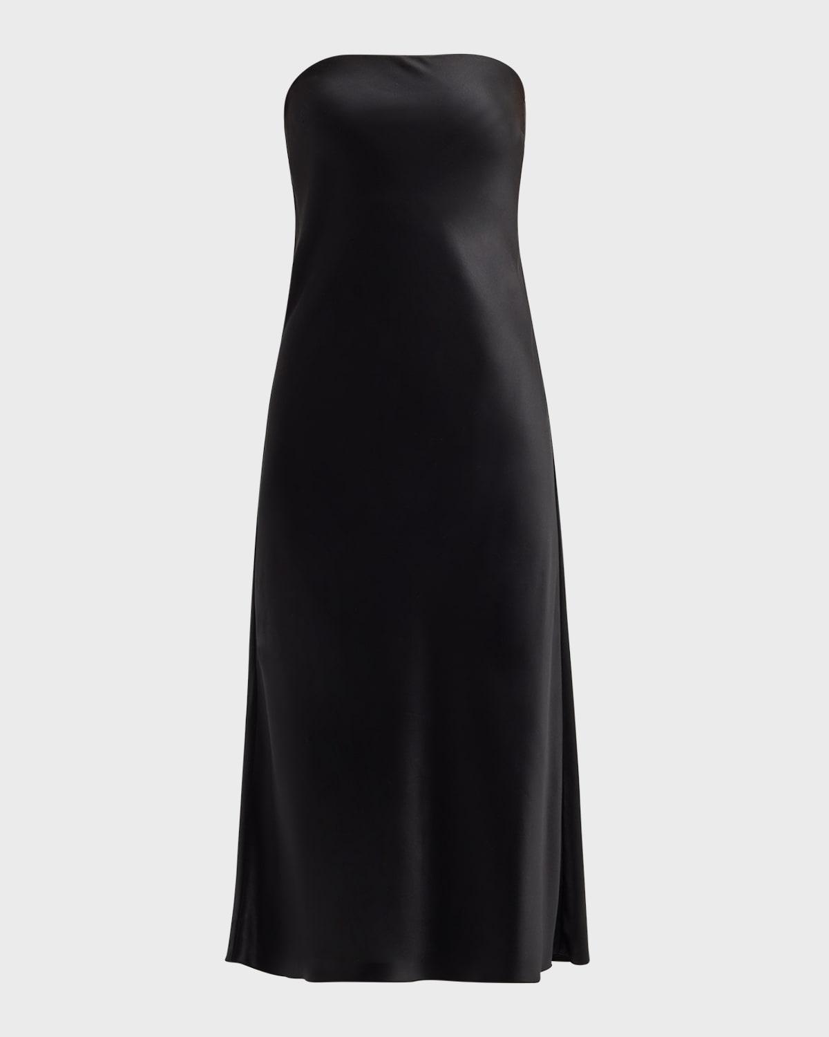 palma strapless silk midi dress