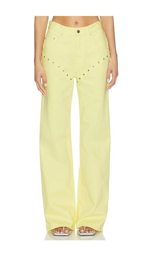palmatic studio cory wide leg jean in yellow.