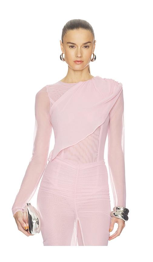 palmatic studio drupa bodysuit in pink.