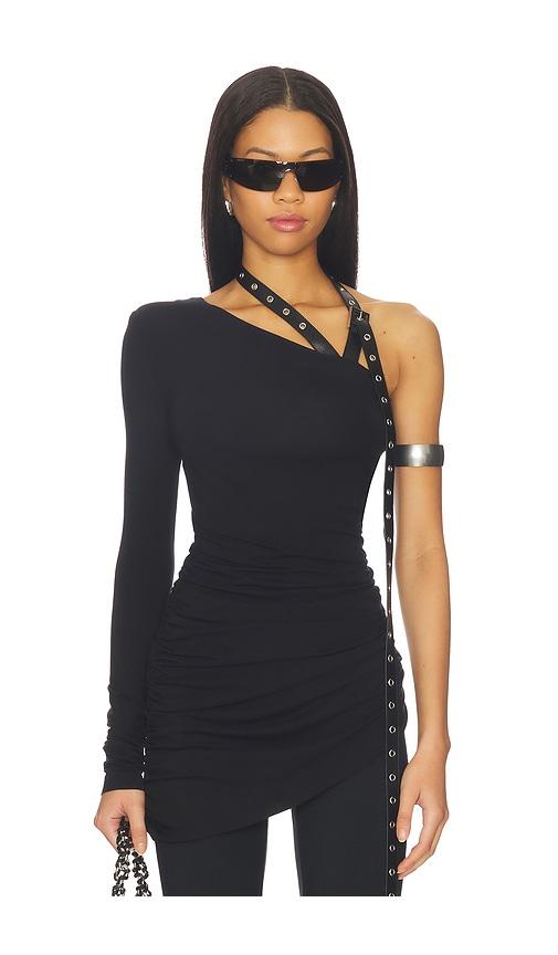 palmatic studio latania top in black.