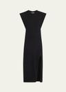 paloma cap-sleeve slit maxi dress