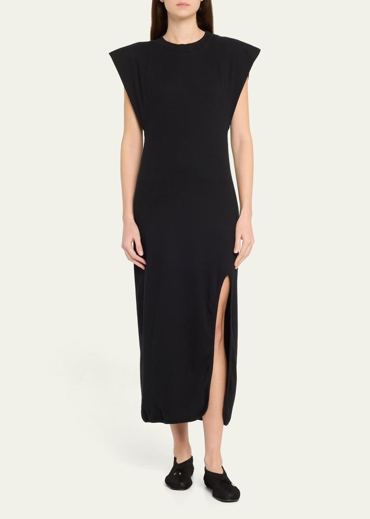 paloma cap-sleeve slit maxi dress