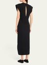 paloma cap-sleeve slit maxi dress