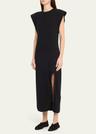 paloma cap-sleeve slit maxi dress
