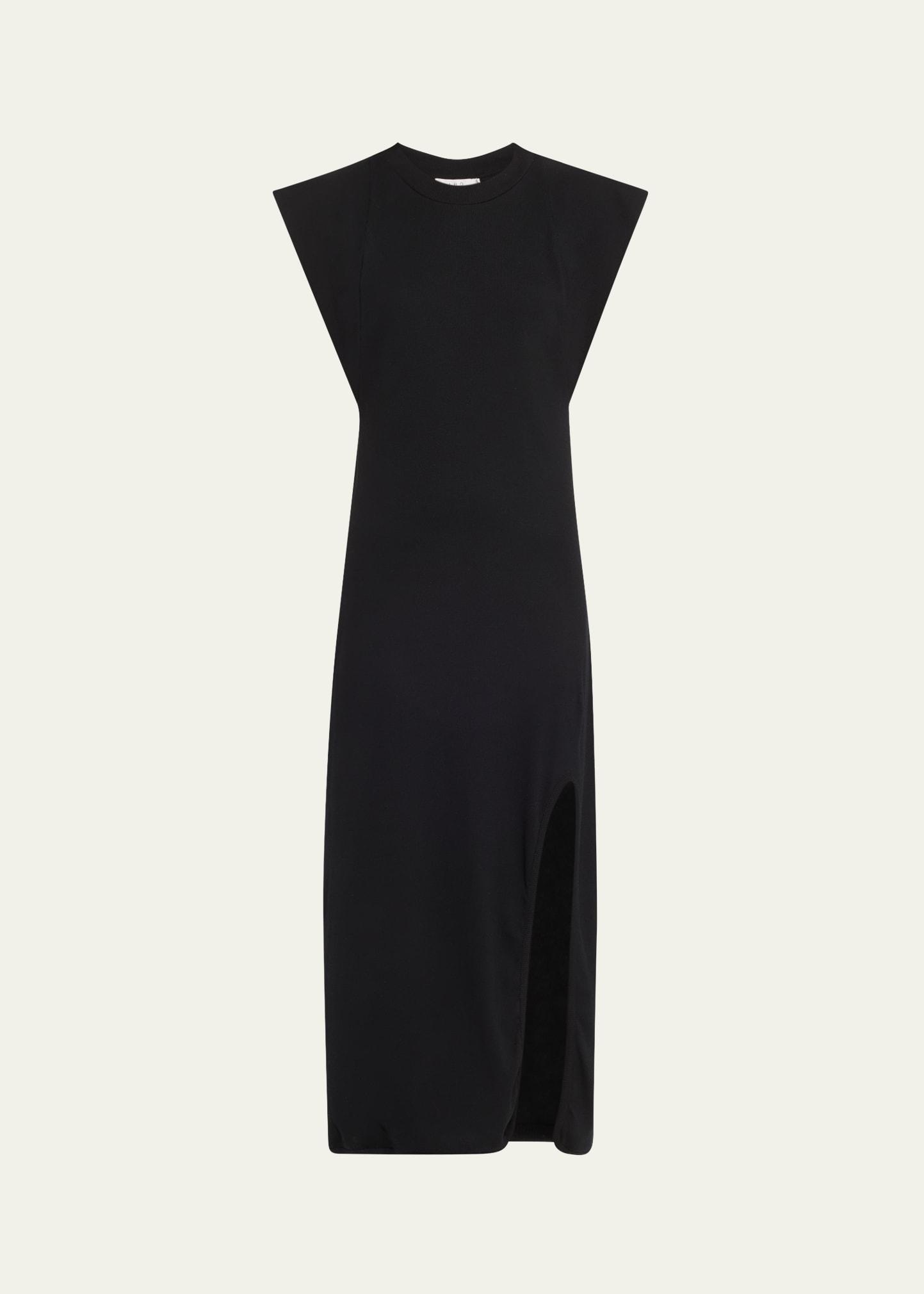 paloma cap-sleeve slit maxi dress