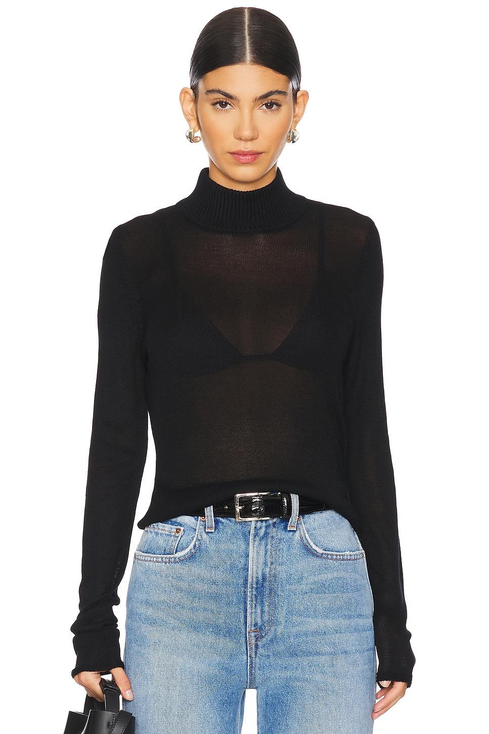 paloma fine gauge mock neck pullover