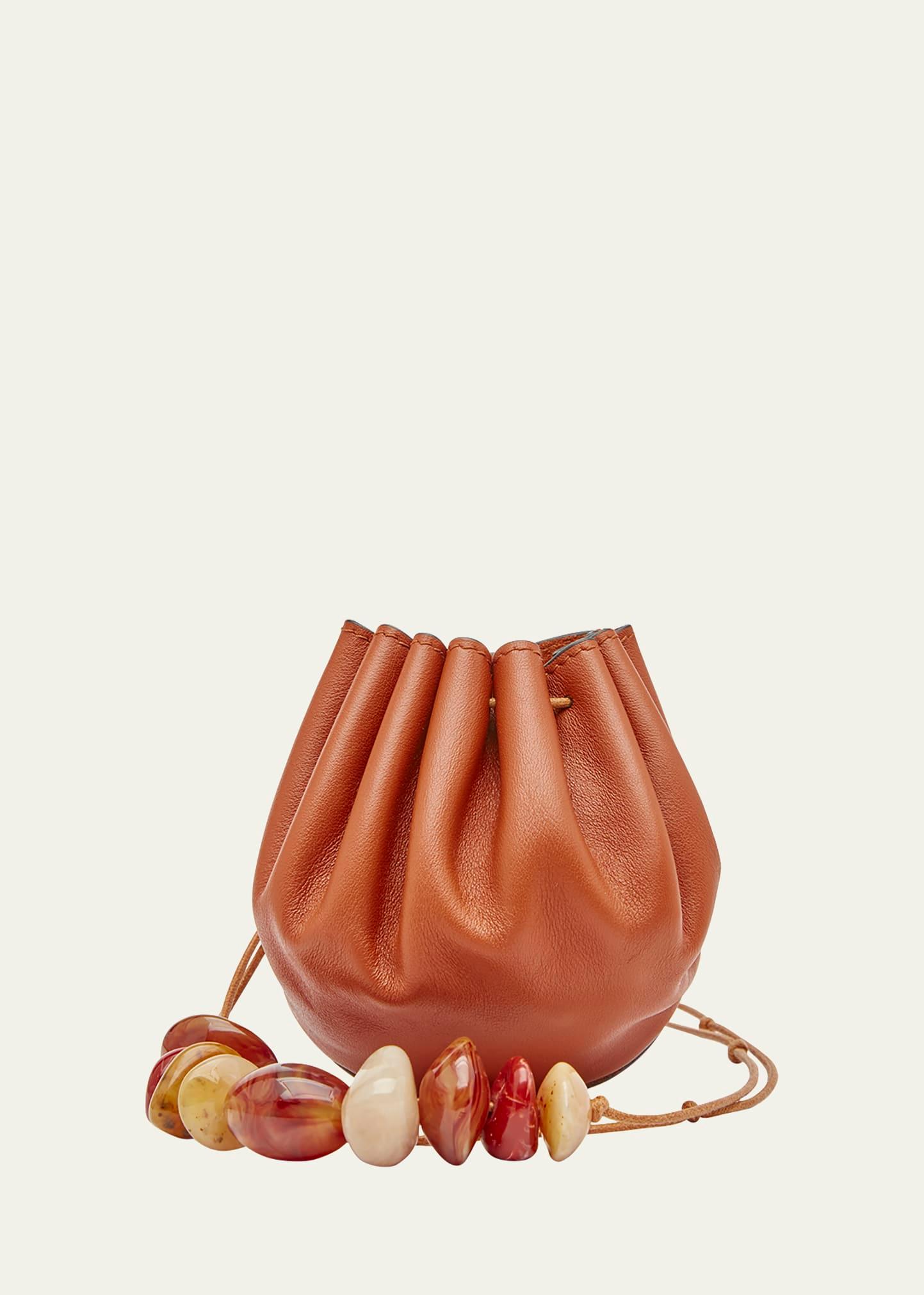 paloma ruched pouchette beaded bucket bag