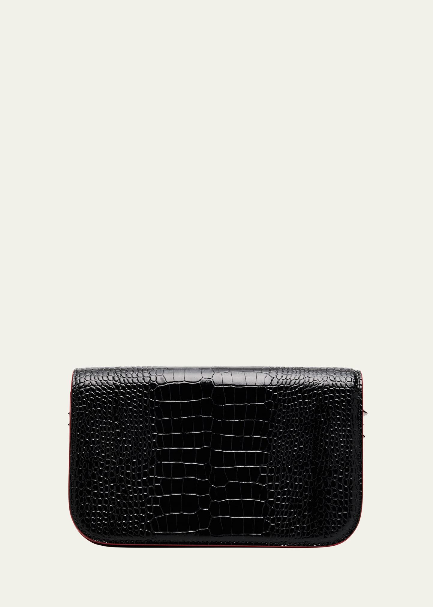 paloma small croc-embossed leather clutch