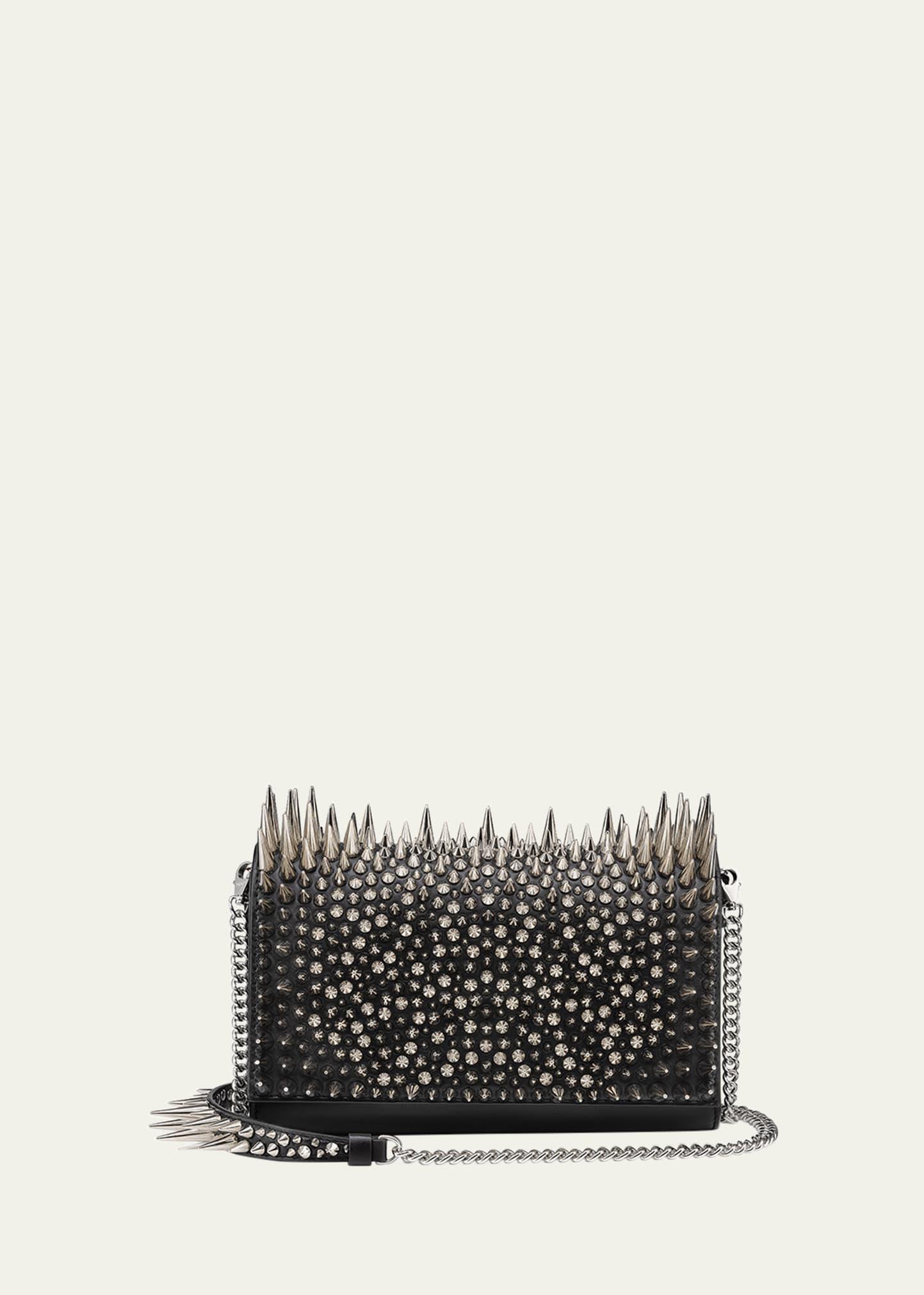 paloma spike leather clutch bag