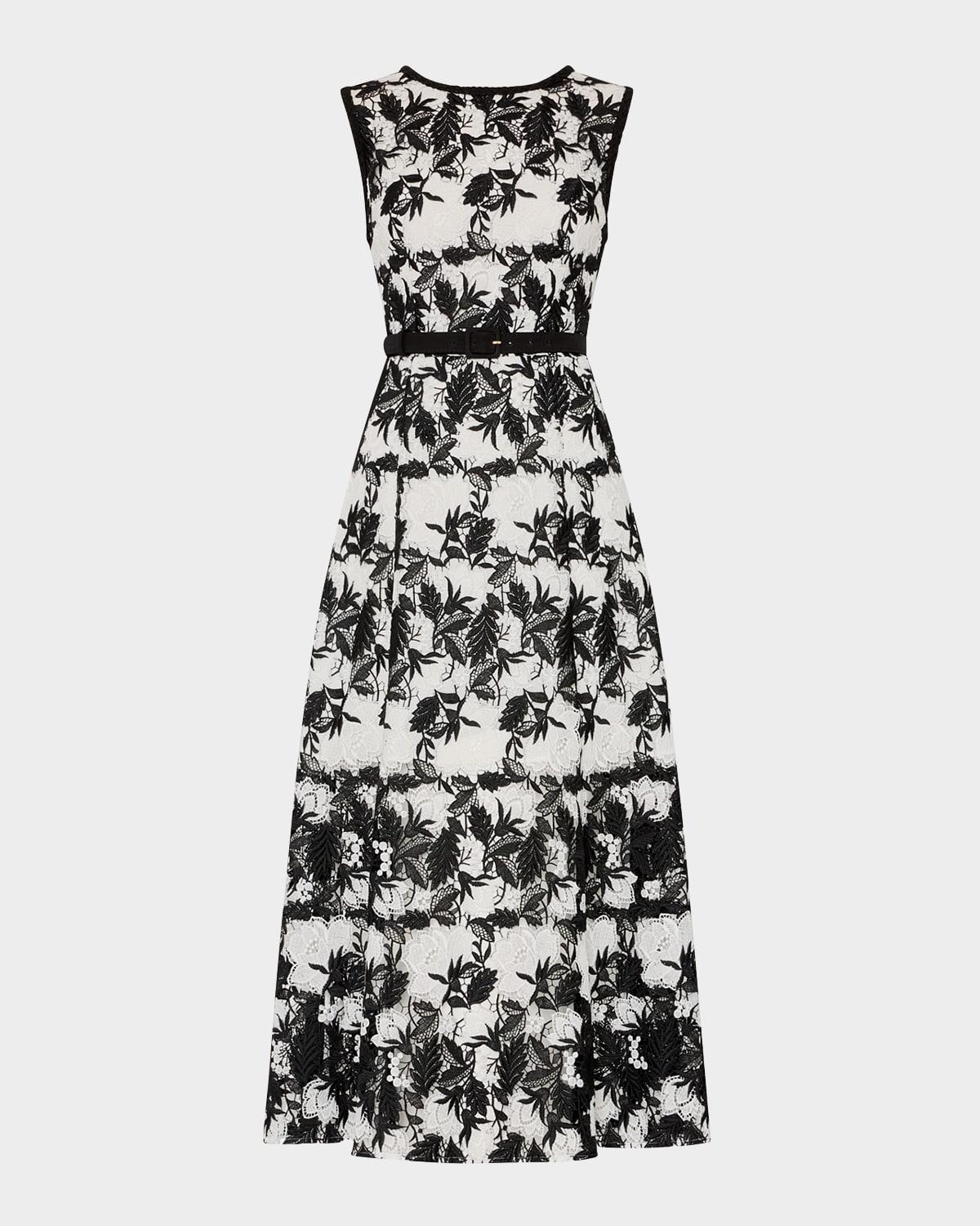 paloma two-tone lace midi dress