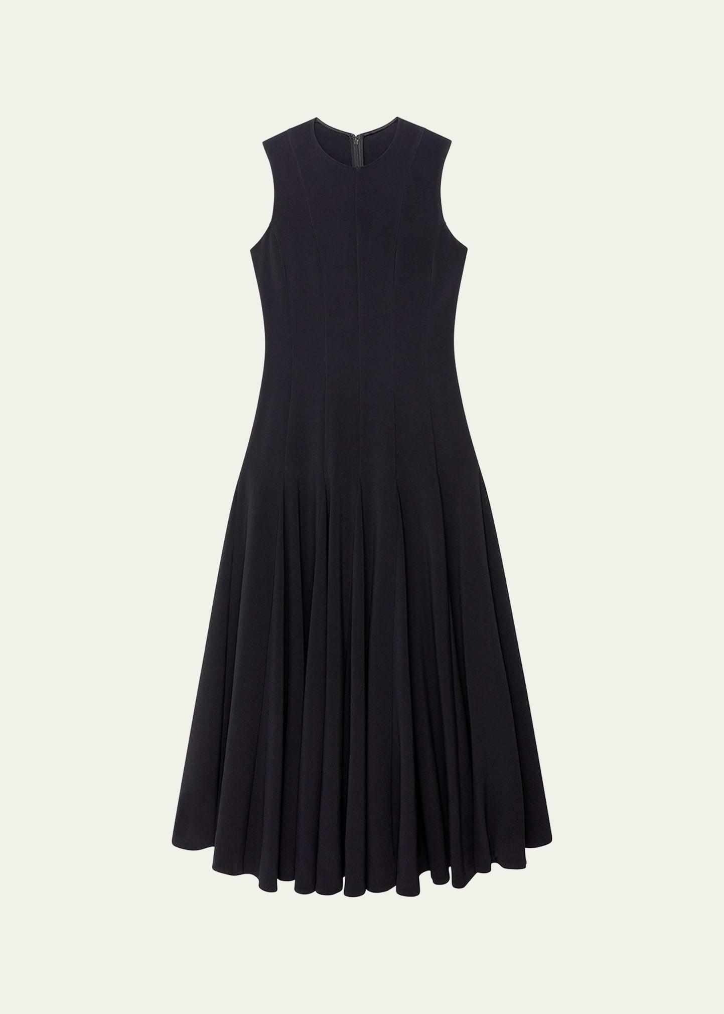 paneled drop-waist flare maxi dress