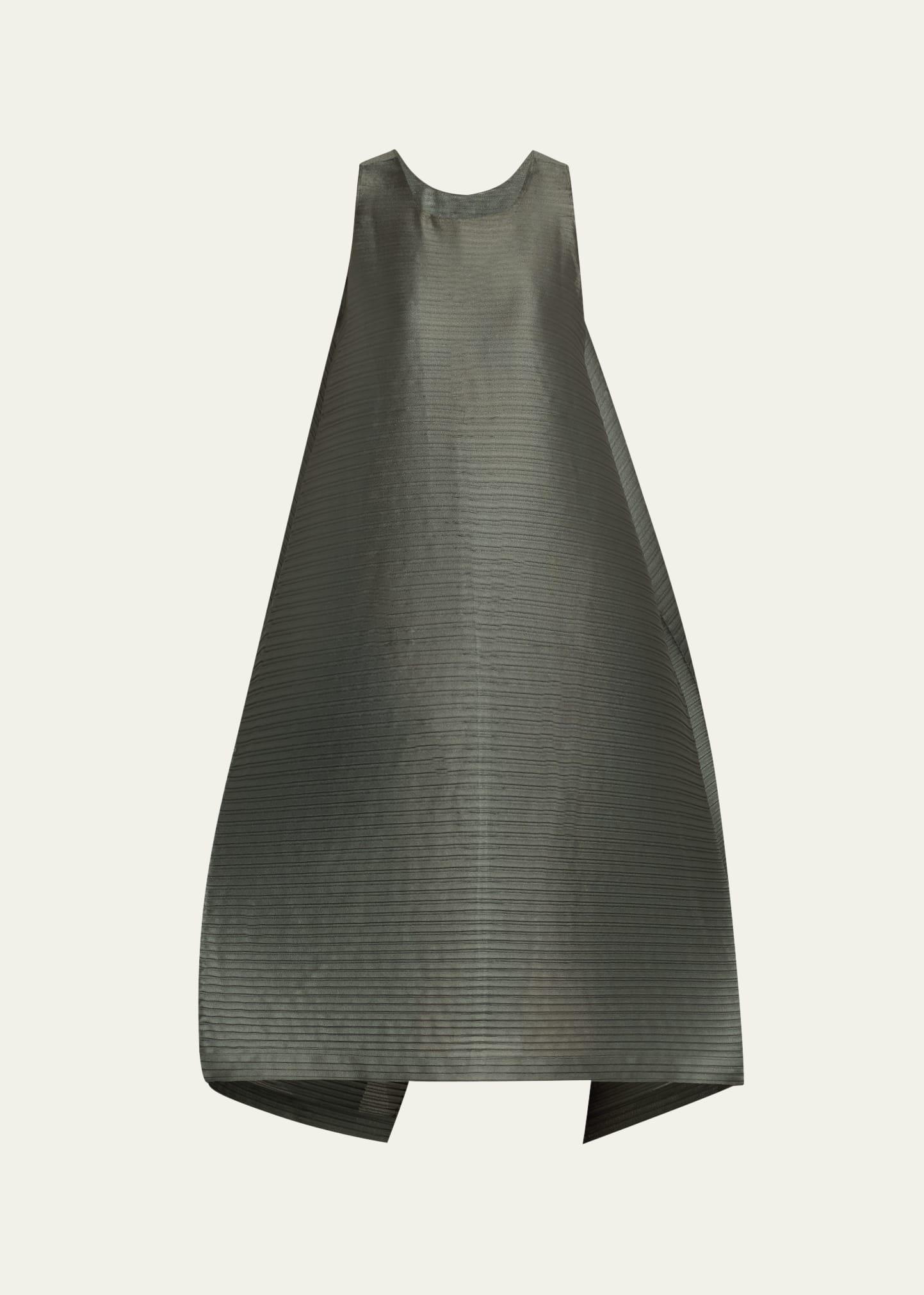 paneled pleats midi dress