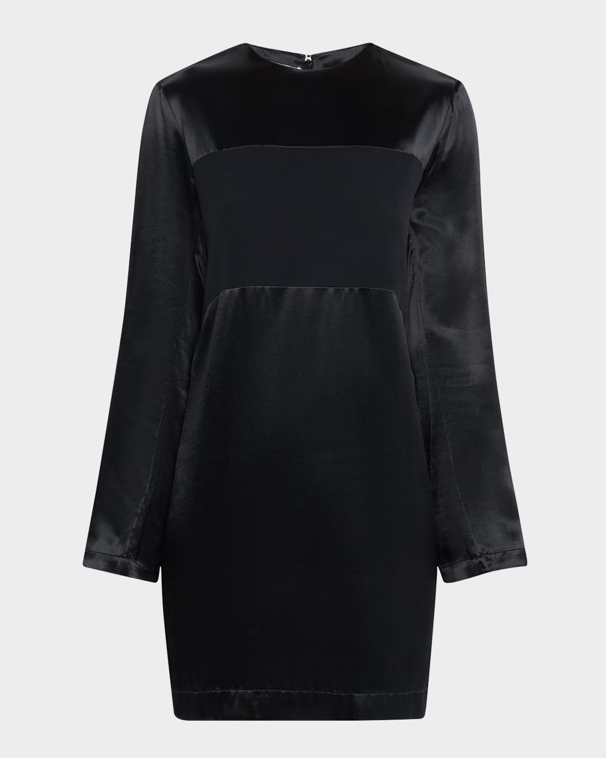 paneled satin mini dress