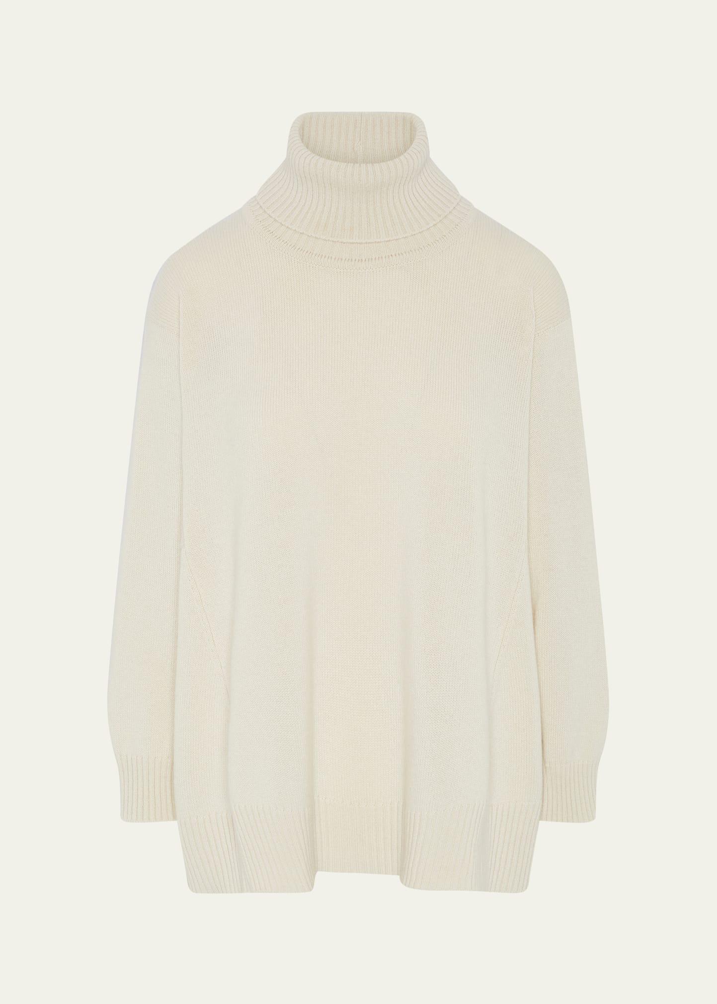 panelled a-line roll neck sweater (mid plus length)