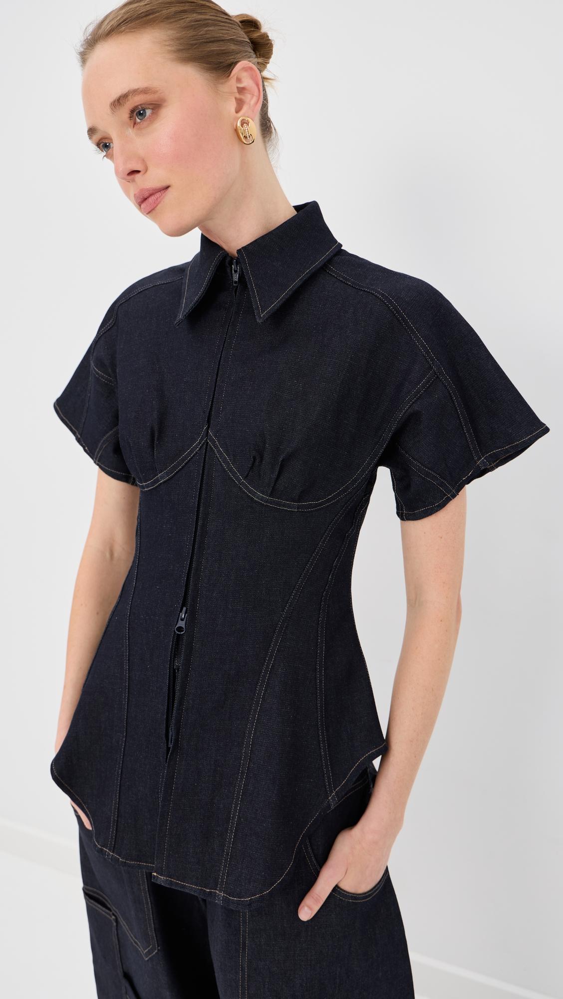 panelled conture bustier blouse