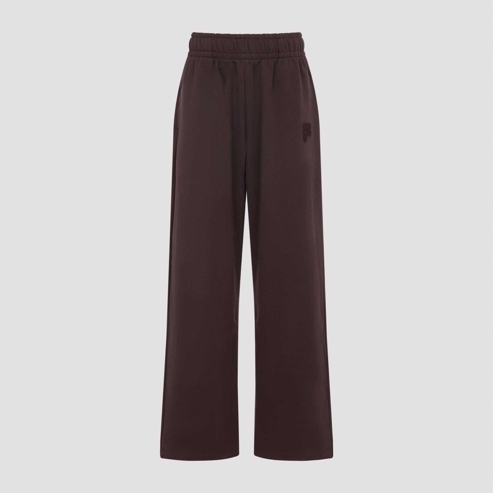 pangaia straight leg track pants brown cotton - women