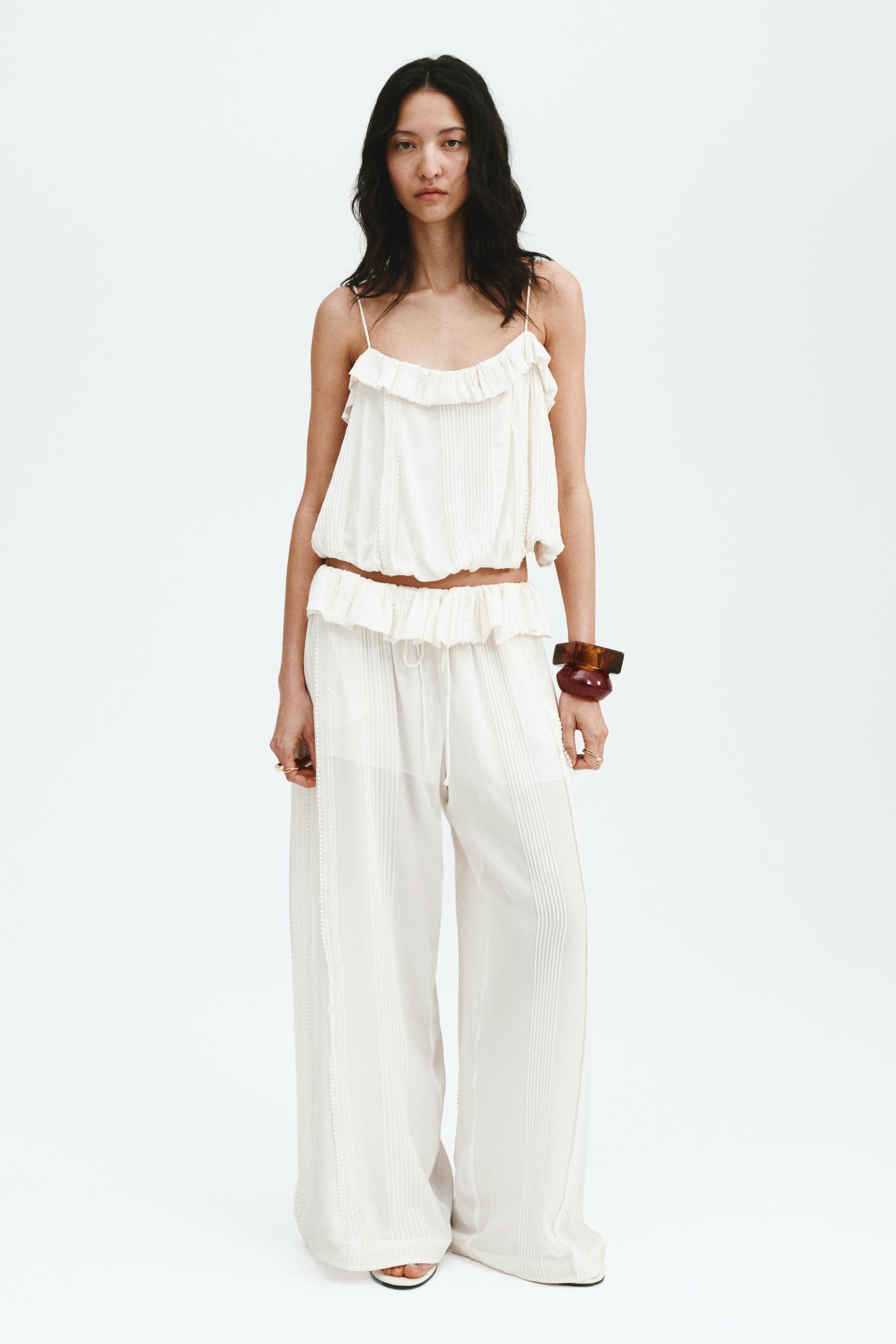 pants with pintucks