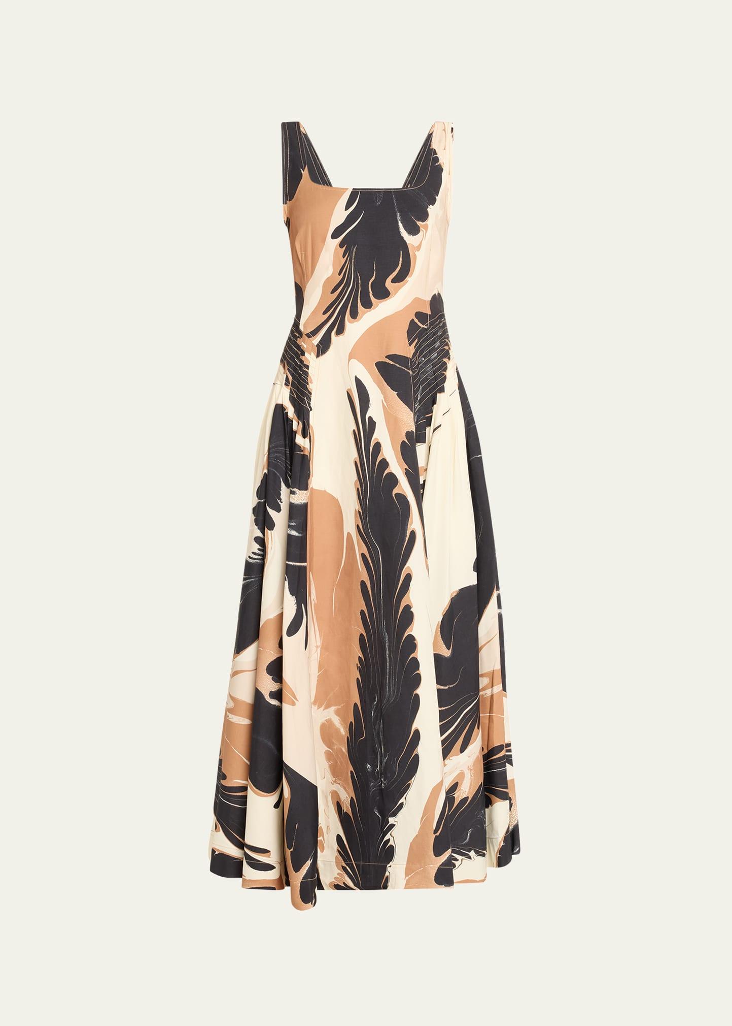 paola printed midi dress