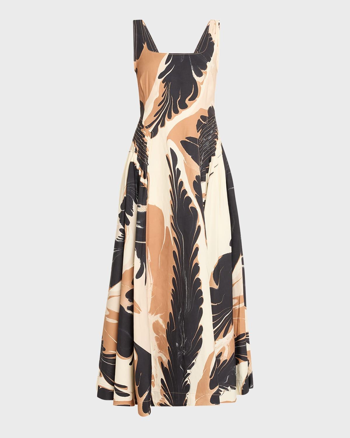 paola printed midi dress