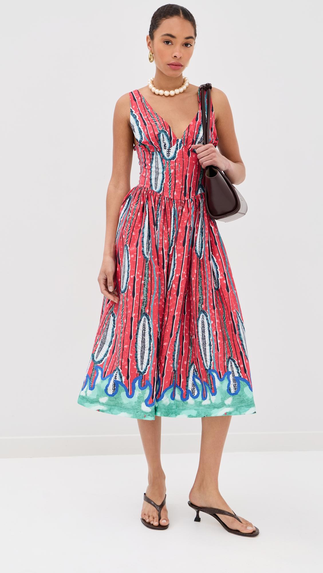 papaya midi dress