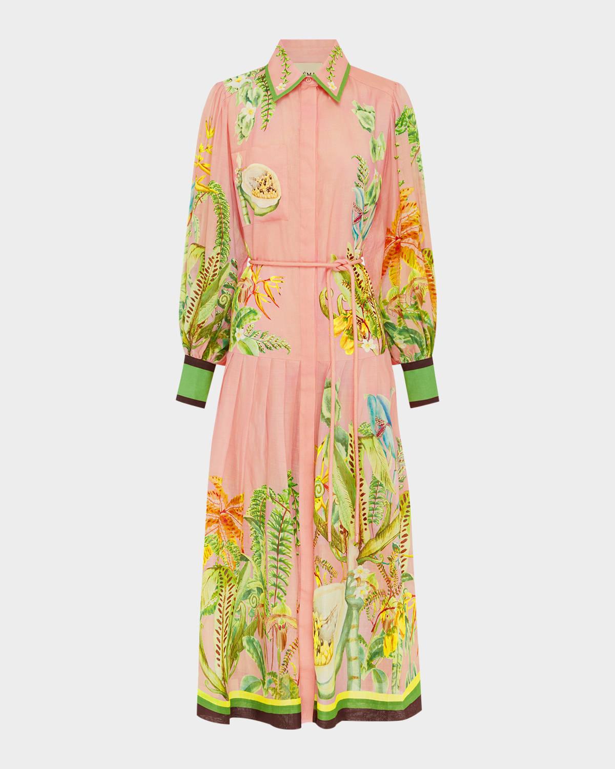 papaya midi shirtdress