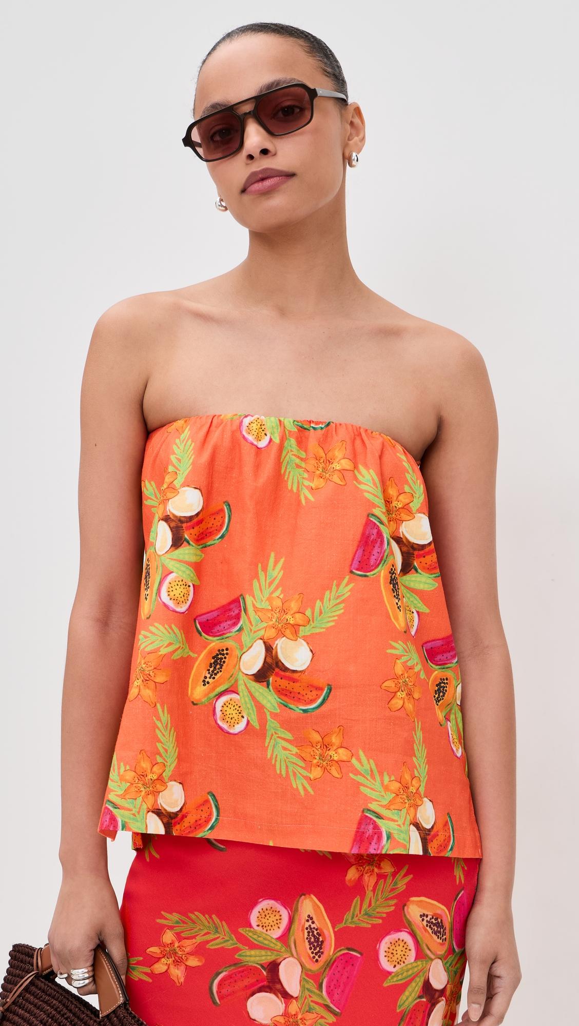 papaya strapless top