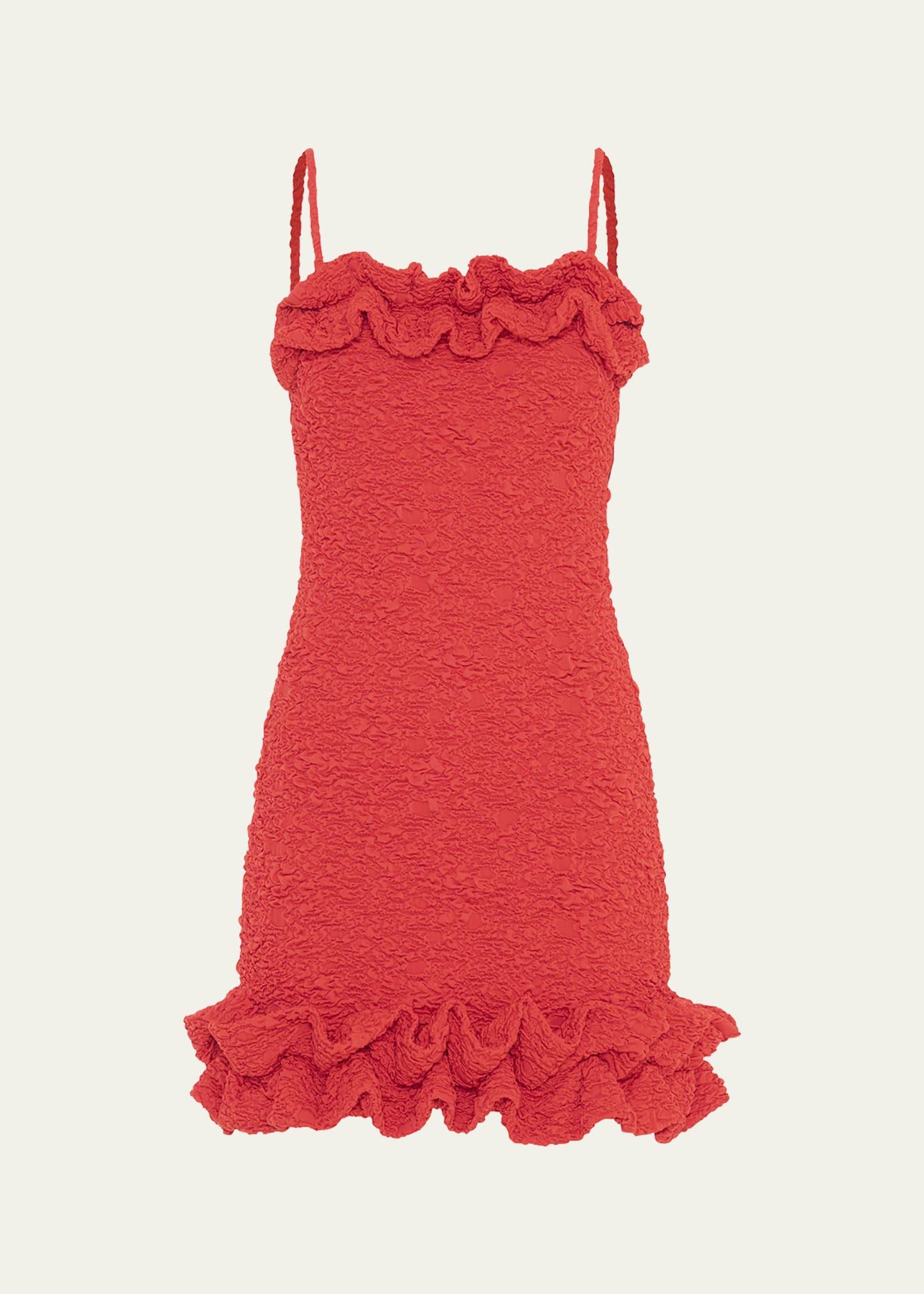 papillon jacquard flutter mini dress