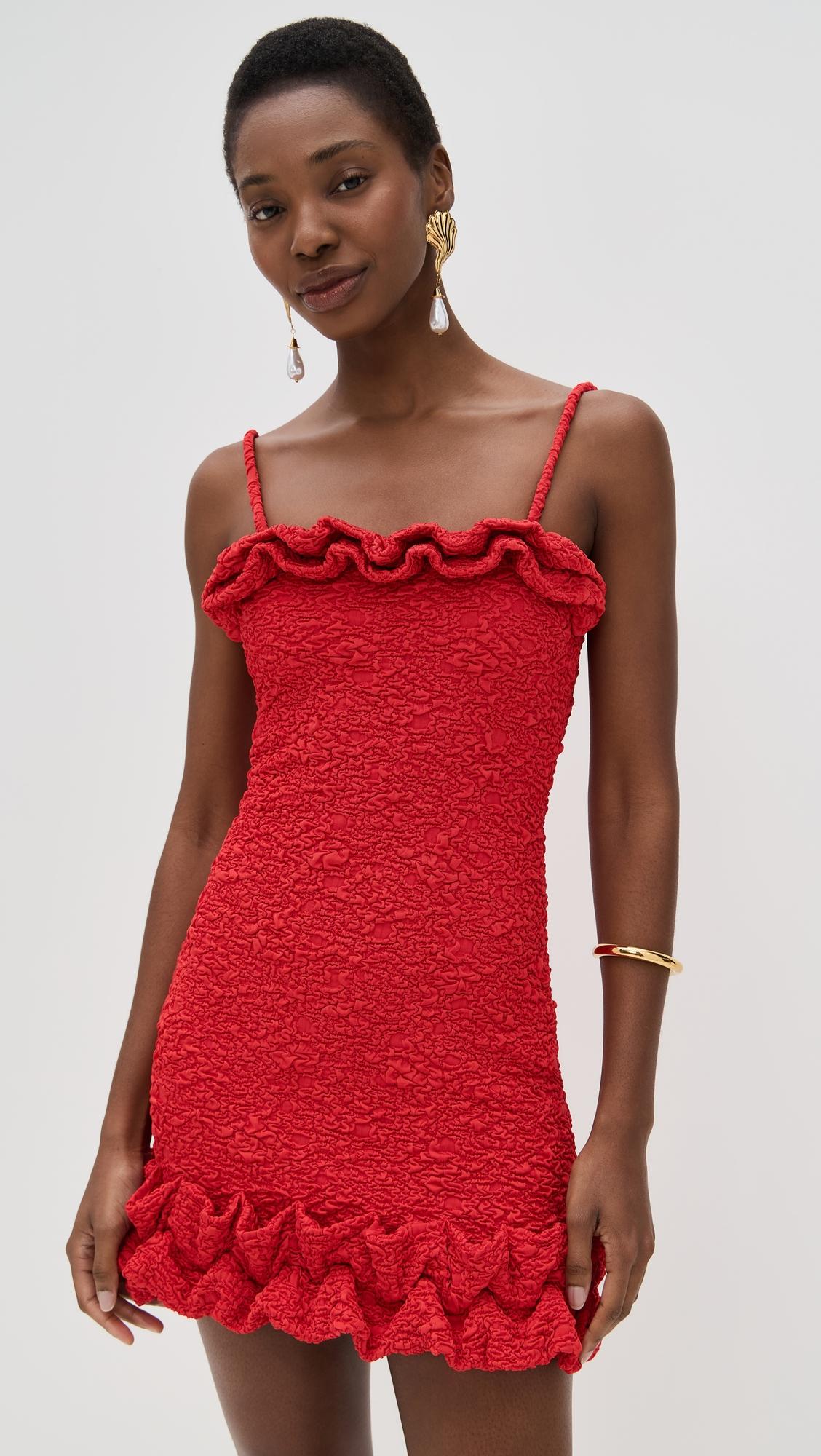 papillon jacquard flutter mini dress