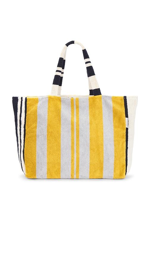 parachute casita beach tote in yellow,navy.