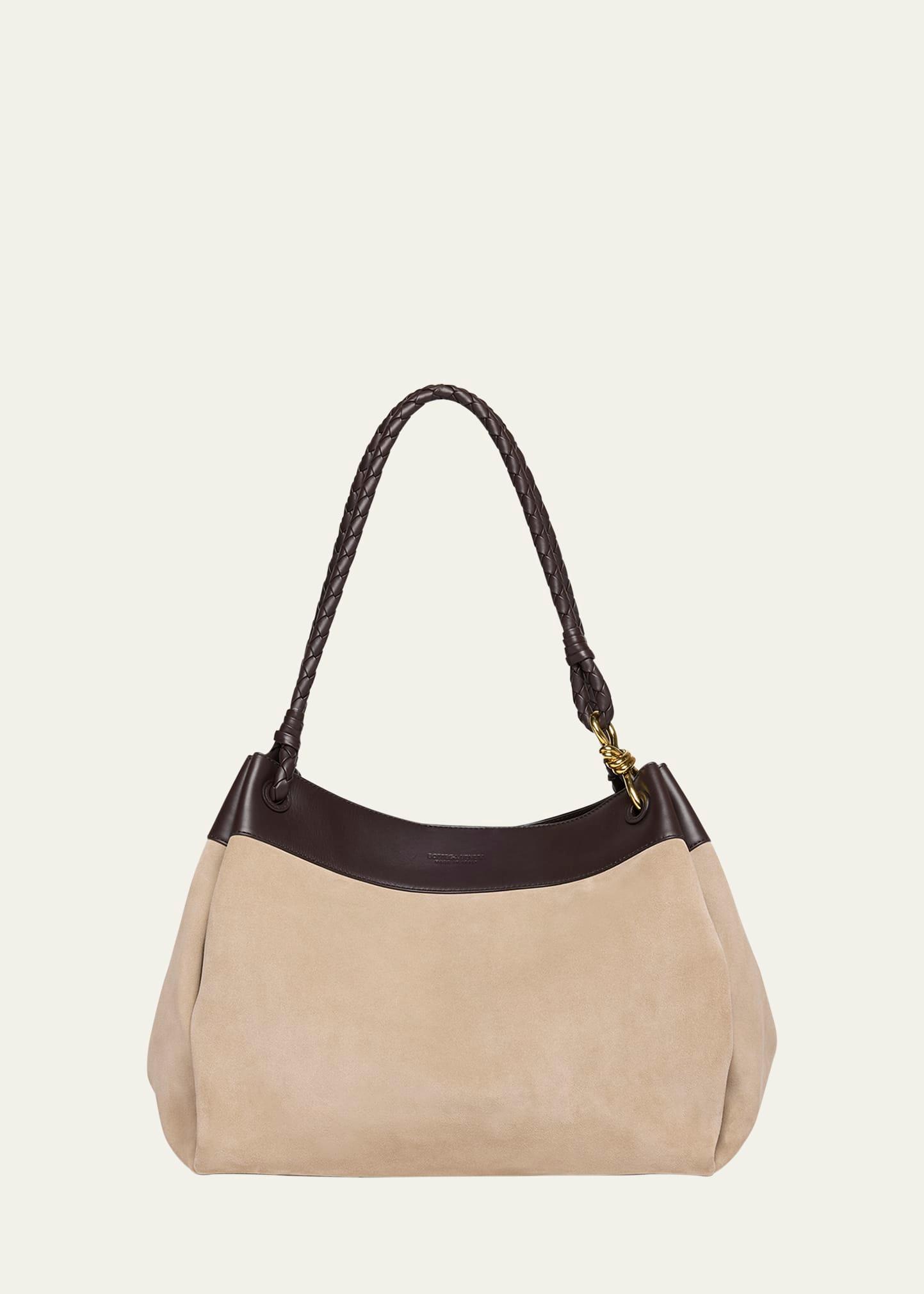 parachute maxi suede shoulder bag