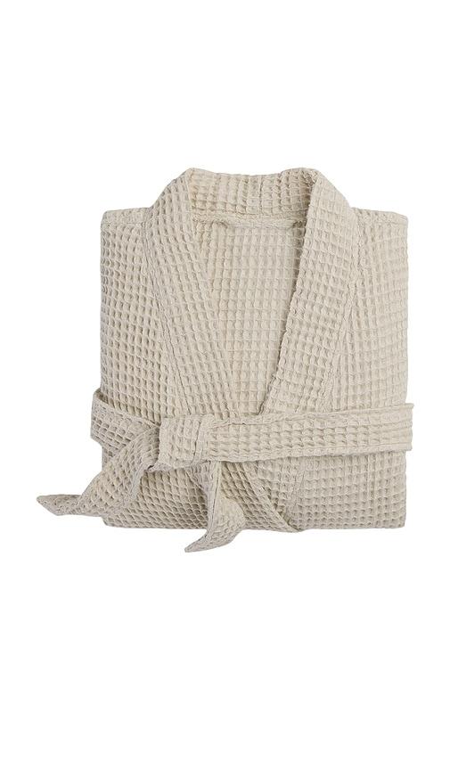 parachute waffle robe in tan.