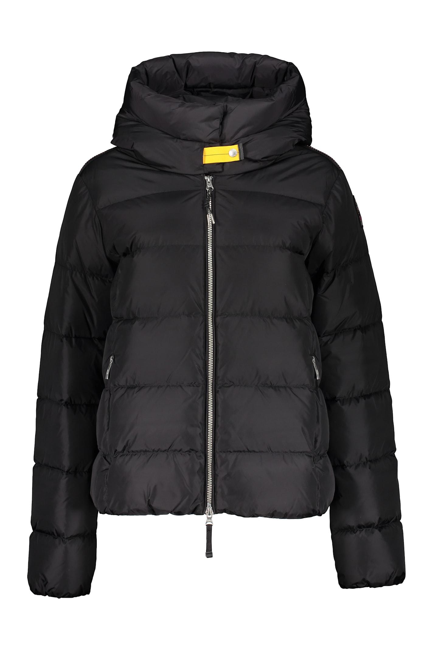 parajumpers black padded jacket with hood