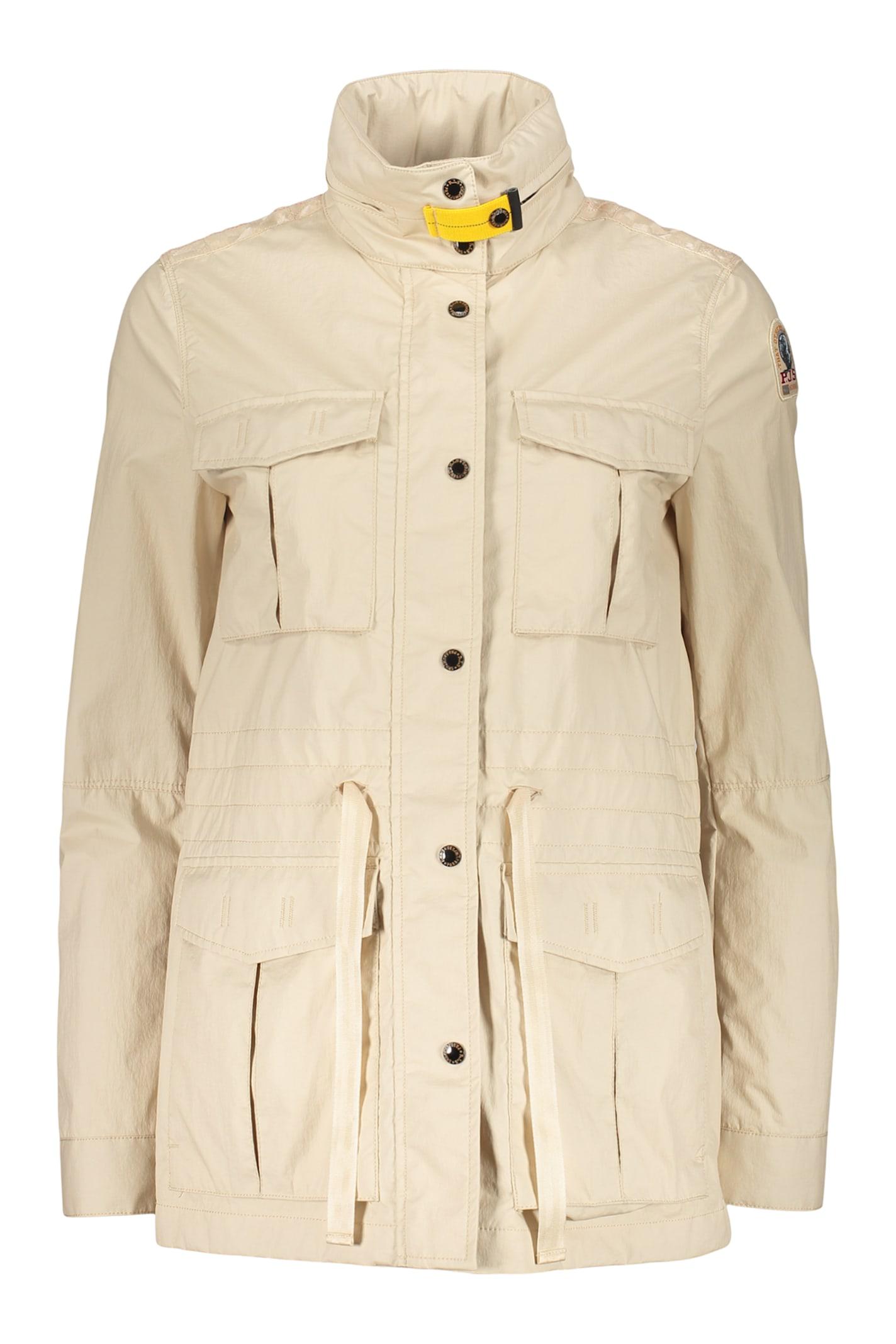 parajumpers lightweight beige jacket with collar and pockets