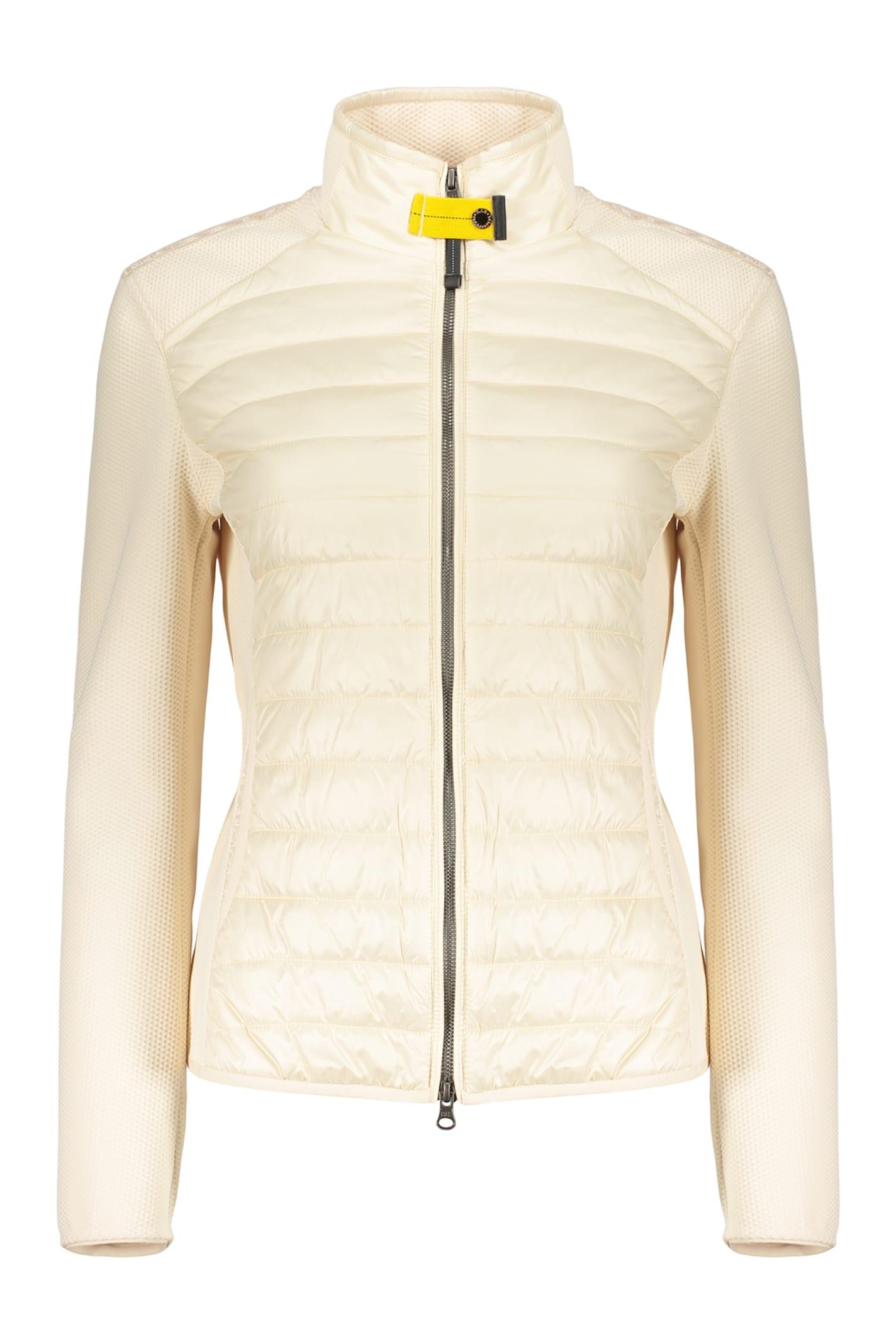 parajumpers lightweight beige jacket with modern colored zipper