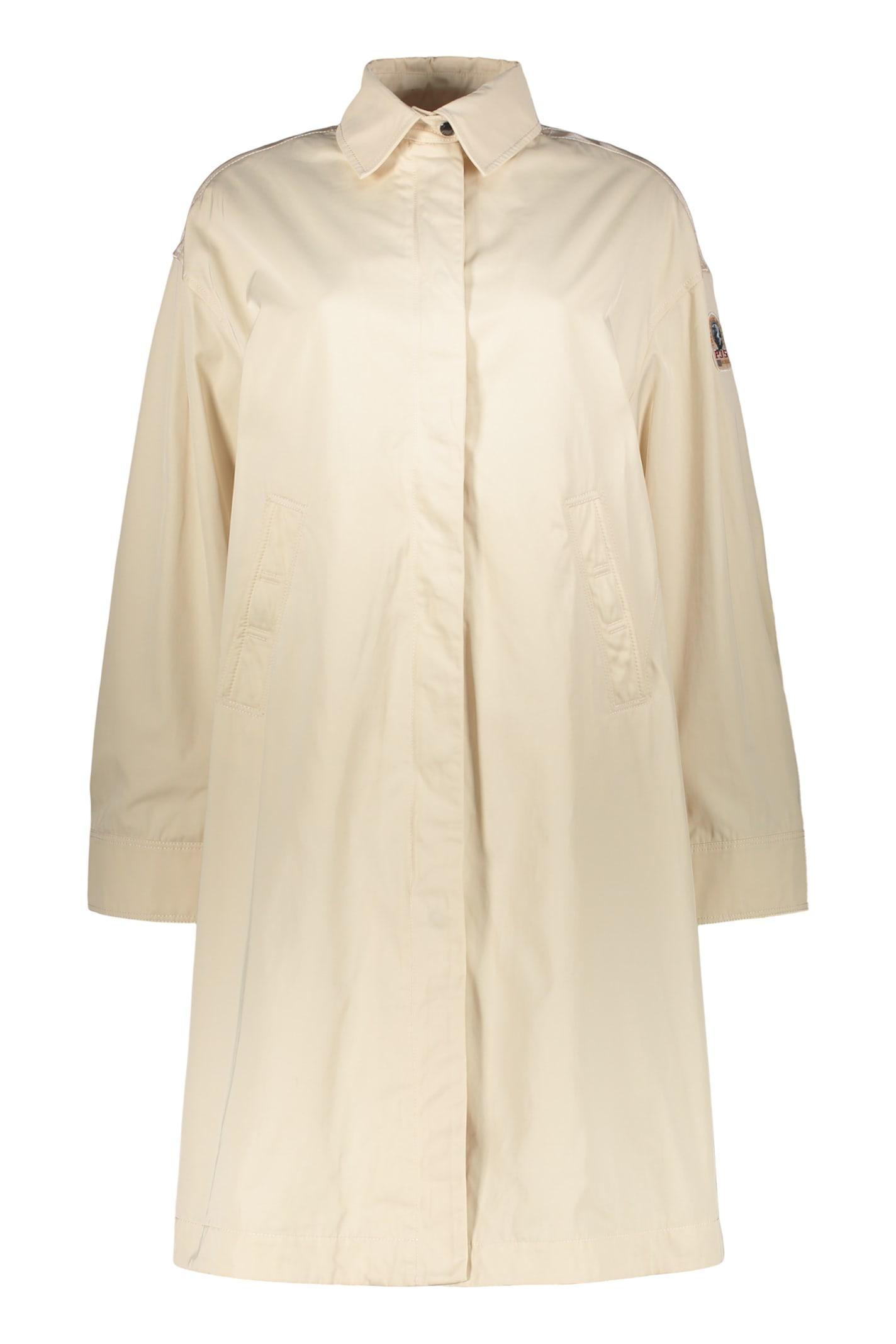 parajumpers long beige jacket with classic elegant collar