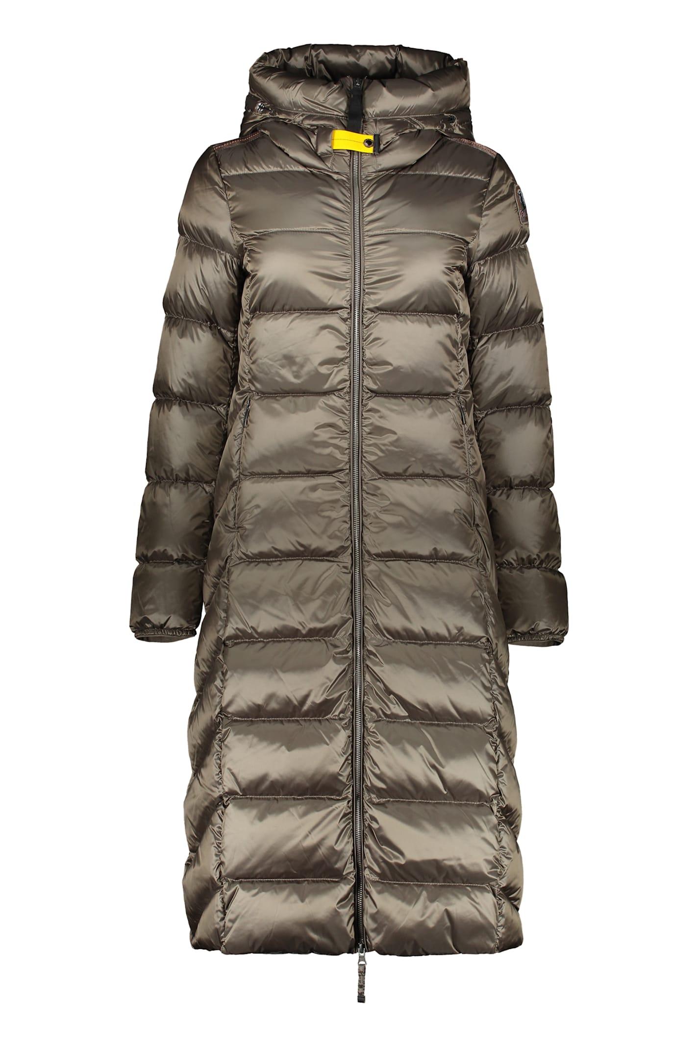 parajumpers padded long jacket with hood