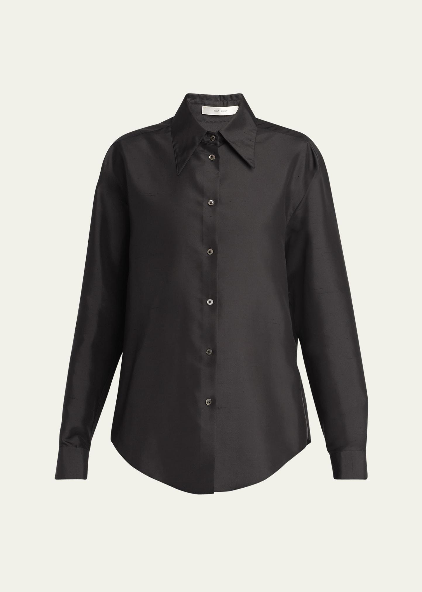 parave button down silk blouse